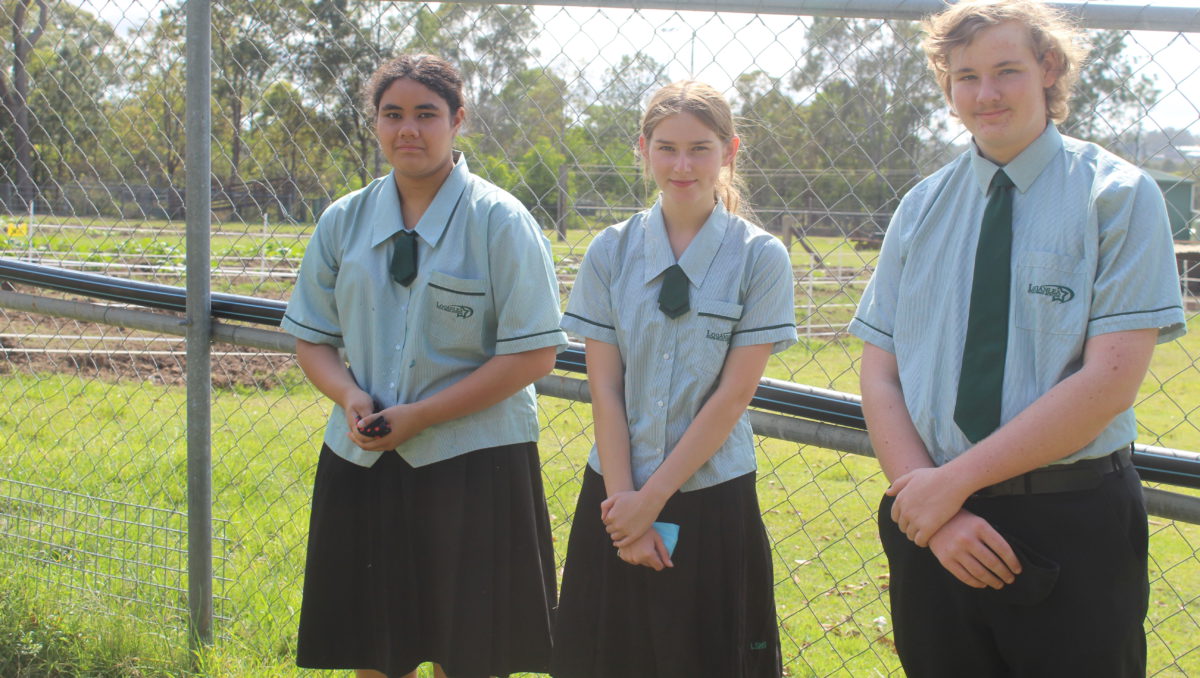 Loganlea State High School students at the school's urban farm.