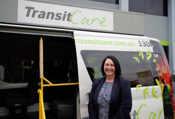 Cr Teresa Lane and a Transitcare Council Cab
