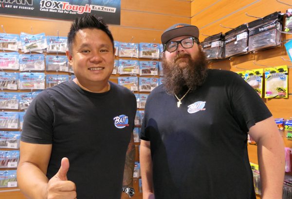 Bait Tackle Store owner, Ivan Lee, with his second-in-command, Corey McMullen.
