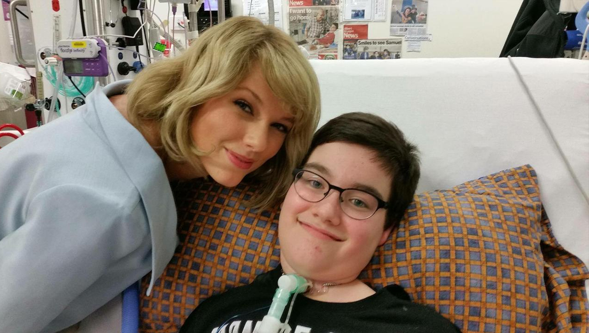 Samuel Thorne pictured with Taylor Swift.