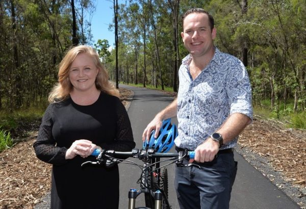 The Yarrabilba to Logan Village Rail Trail was opened today by Acting Mayor Jon Raven, City Lifestyle Chair and Division 4 Councillor Laurie Koranski and the State Member for Logan, Linus Power MP.