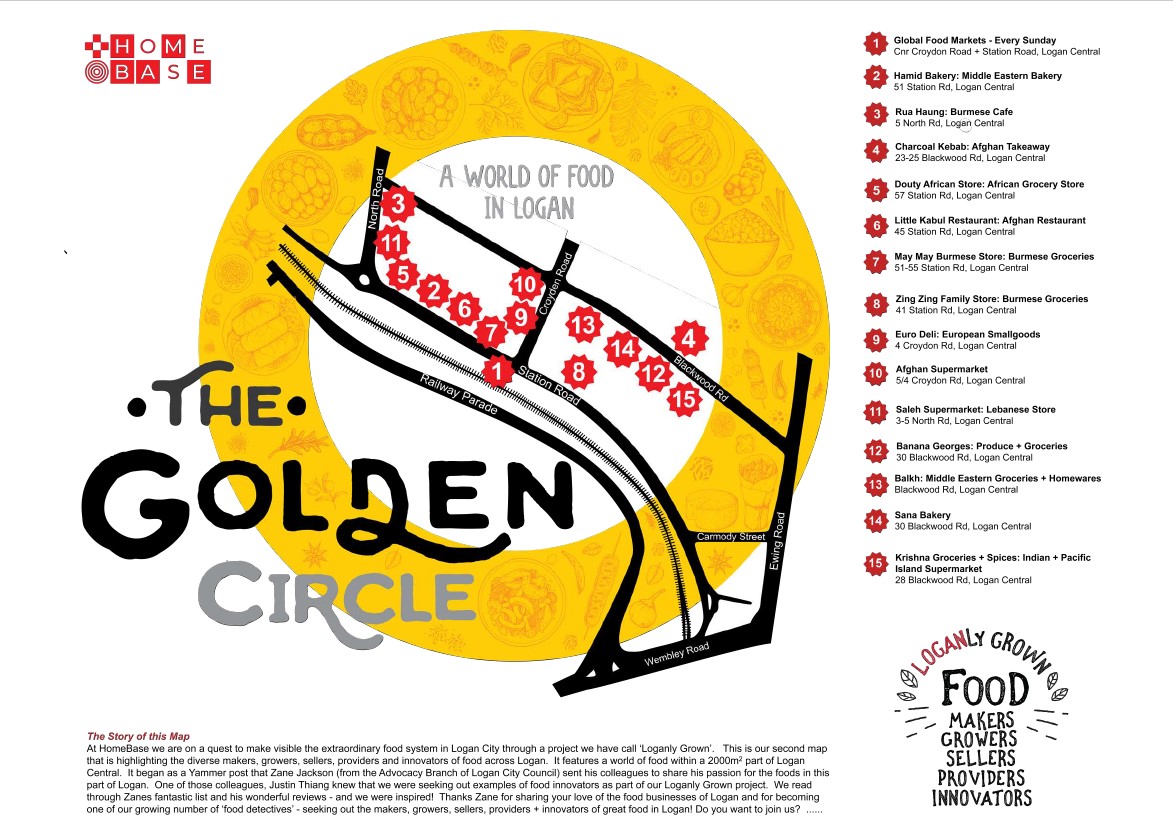 Golden circle map and food options