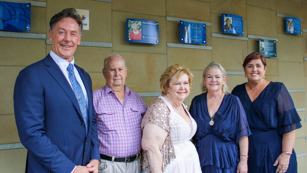 City of Logan Mayor Darren Power, Division 12 Councillor Karen Murphy with Moya McKeon’s brother Terry McKeon and daughters Lynette McCauley and Frances White.