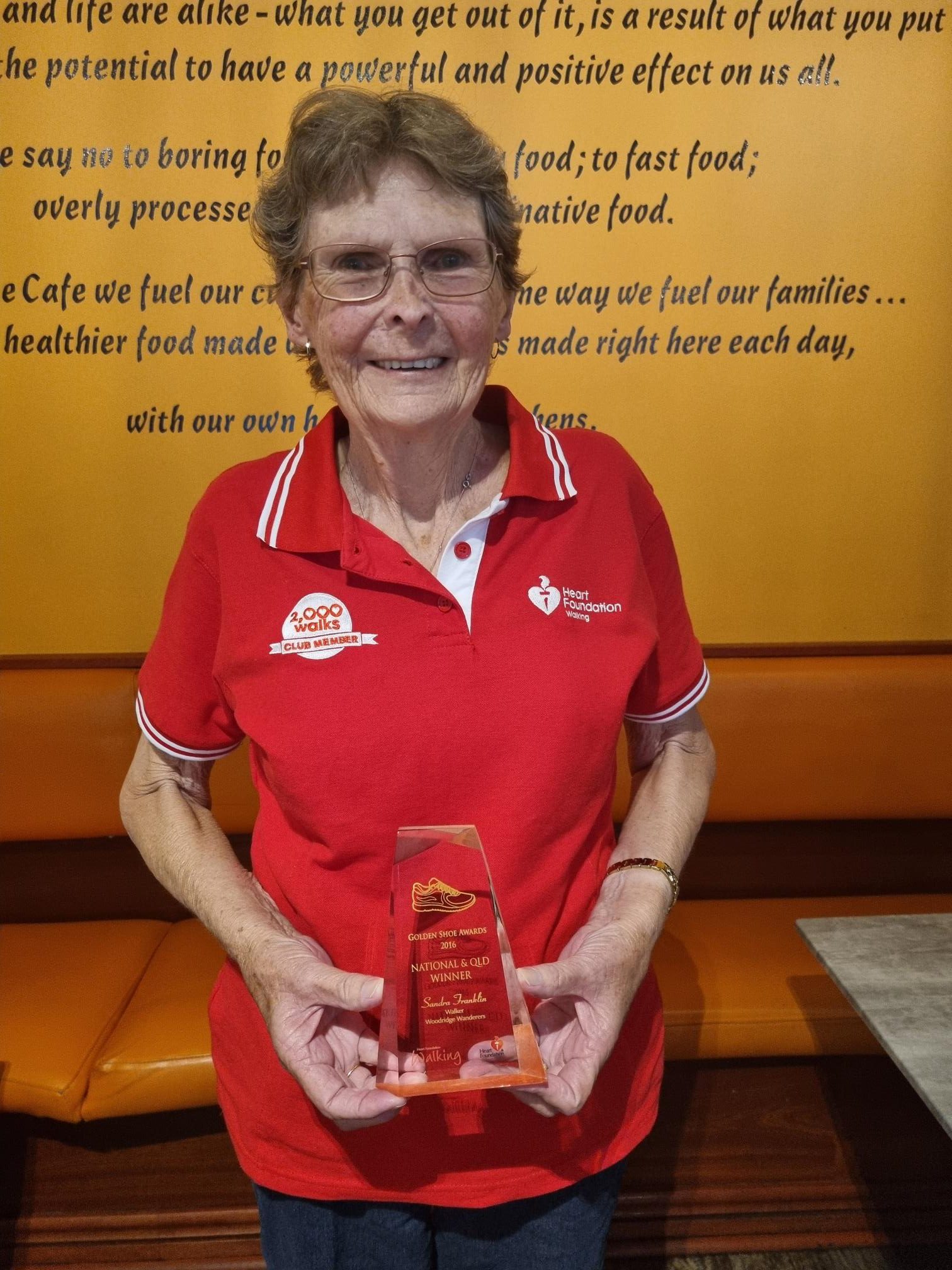 Sandra Franklin with her Heart Foundation award