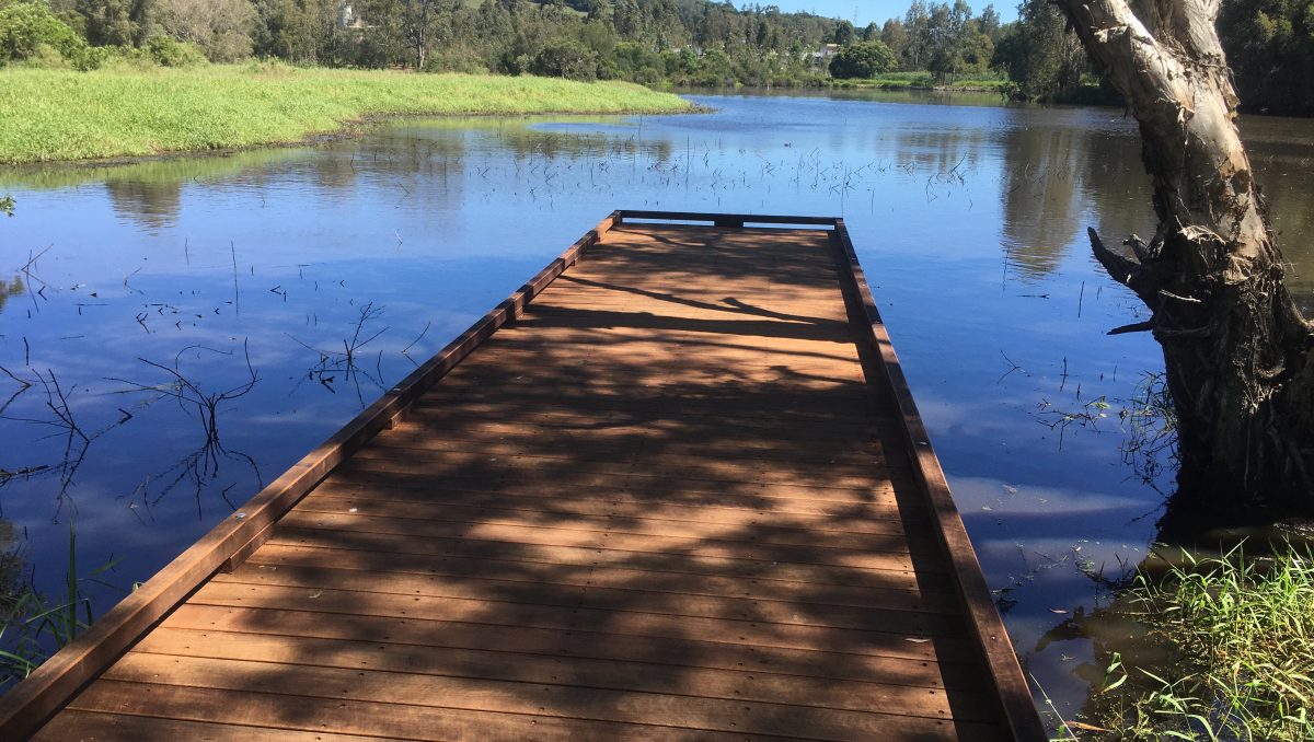 Upgraded boardwalk at Eagleby Wetlands.