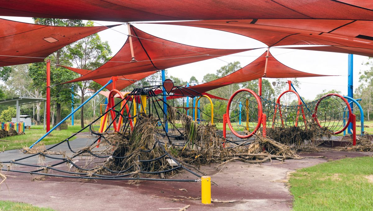 Flood damage at Logan River Parklands in Beenleigh