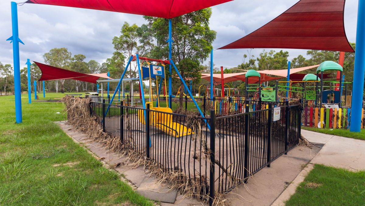 Flood damage at Logan River Parklands in Beenleigh