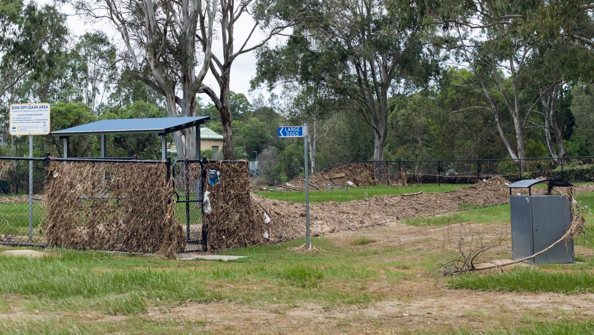 Flood damage in City of Logan parks.