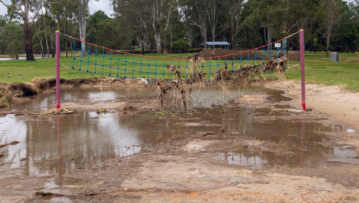 Flood damage in City of Logan parks.