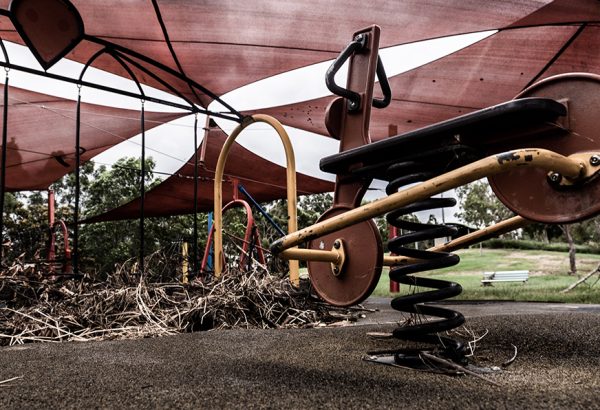 Flood damage in City of Logan parks.