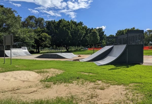Floodwaters moved the skate ramps in Tygum Park