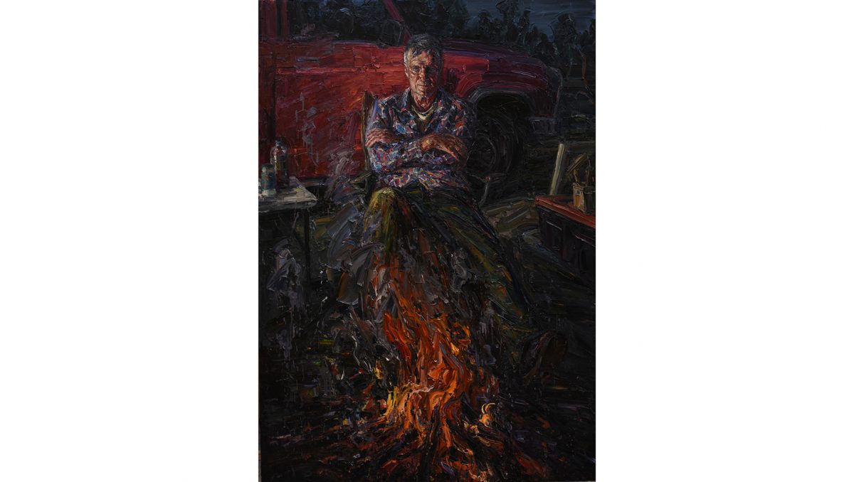 Jun Chen's portrait of Joe Furlonger for the Archibald Prize.