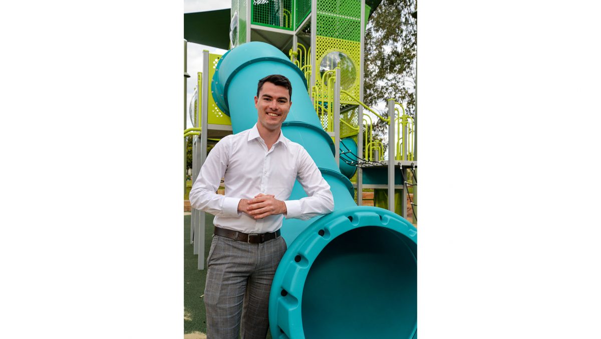 Division 8 Councillor Jacob Heremaia at the new Stoneleigh Reserve Park playground which opens this weekend.
