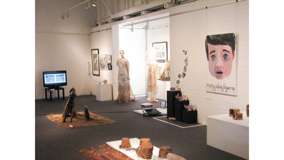 Some of the student's works on display at Artwaves 2012.
