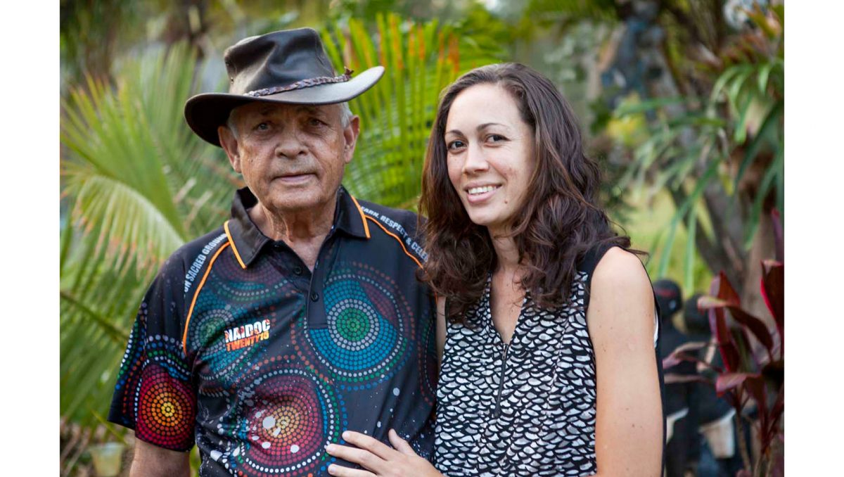 Greenbank-based First Nations artist Jessica Skeen-McKinnon (right) with her father Uncle Joseph Skeen.