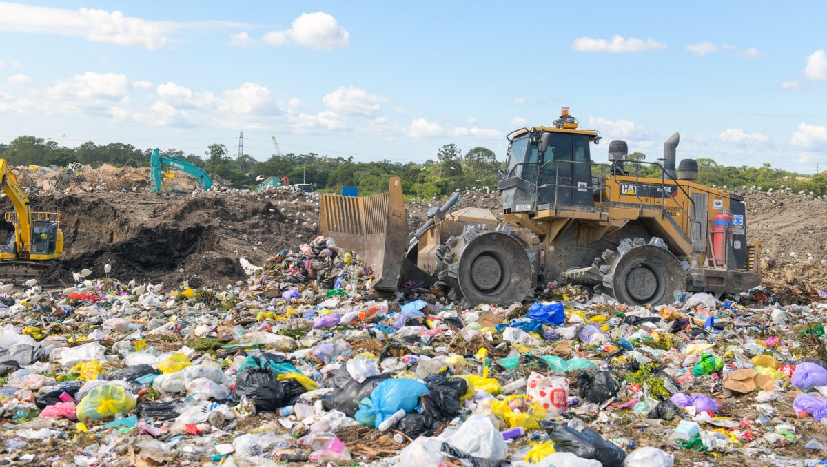 Anb image of burying rubbish to show operations continue at Logan City Council's Waste and Recycling Facility at Browns Plains.