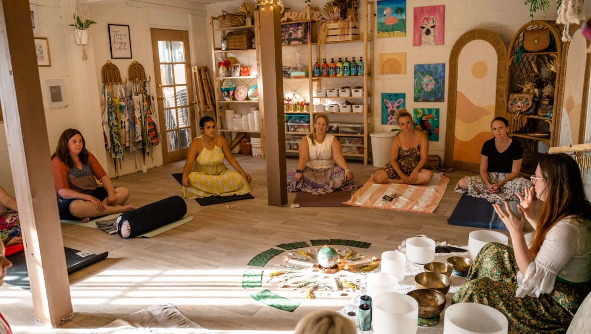 Sound healing at Grounded Village