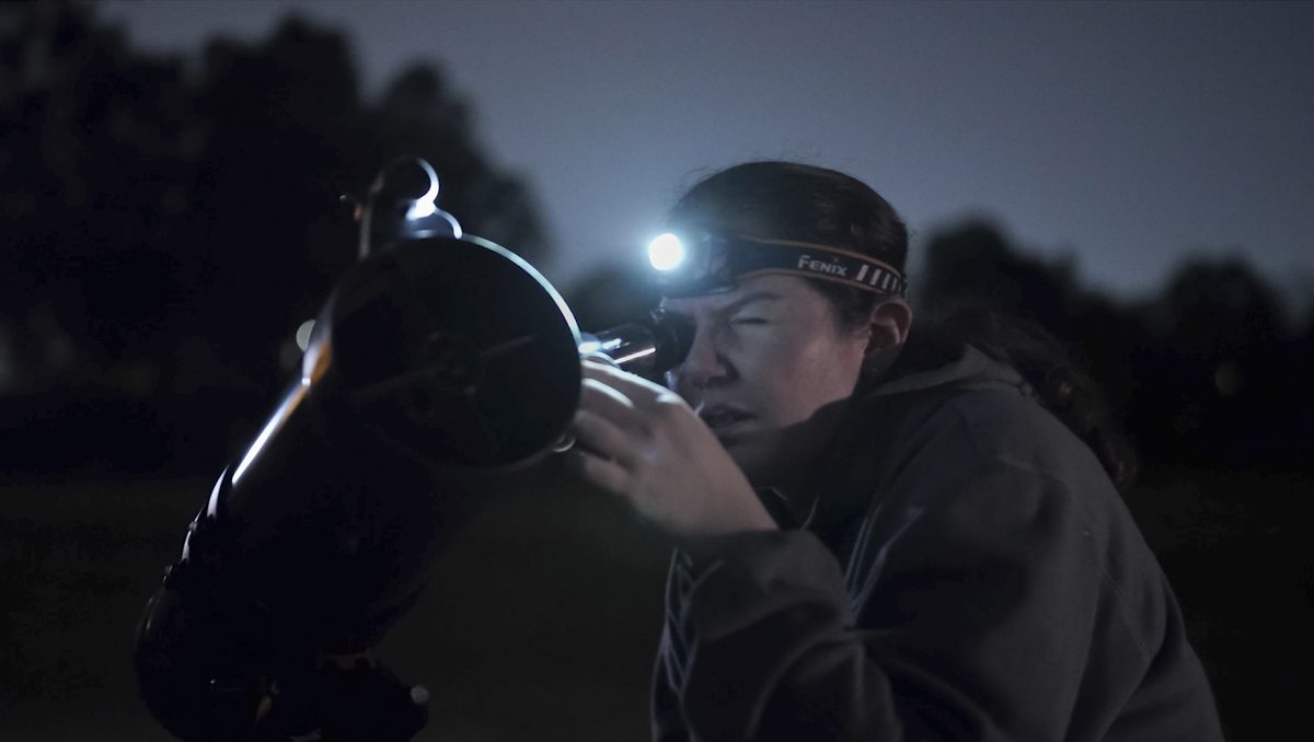 Becky Sharrock pursues her passion for star gazing in the film.