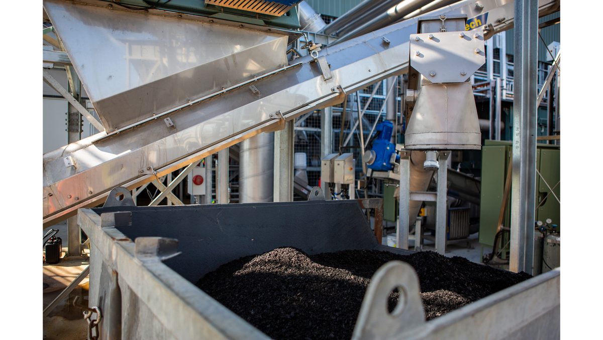 The award-winning biosolids facility at Loganholme, which converts human waste into odourless environmentally friendly biochar.