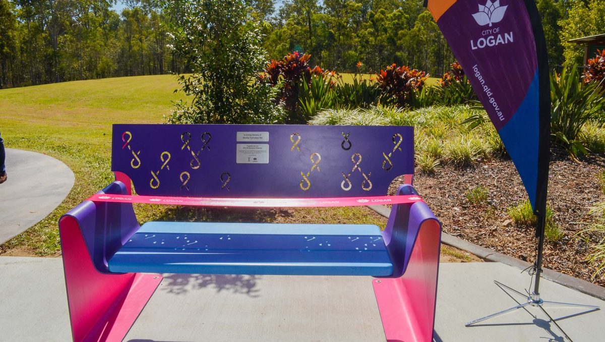 The new bench seat at Spring Mountain Lagoon Park.