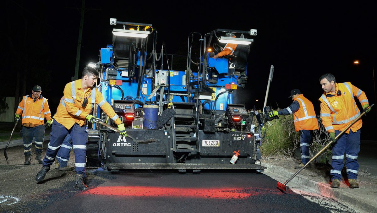 Crews work through the night to minimise disruption for motorists at Browns Plains.