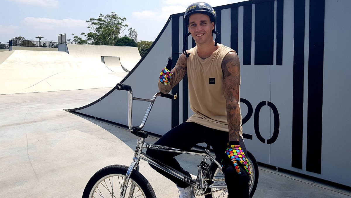 BMX freestyle gold medallist Logan Martin at Doug Larsen Park, Beenleigh.