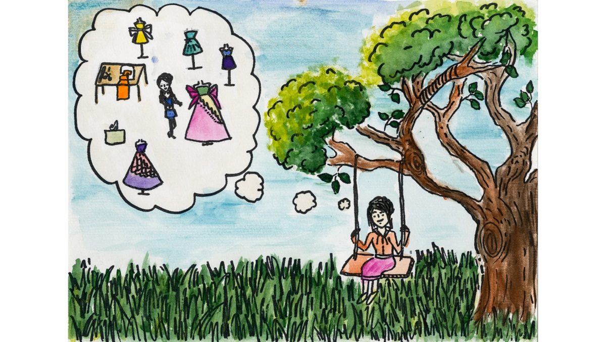 Chang Mee Xiong produced this watercolour work Right to dream about the future for the 2013 Children’s Rights Project while a student at Woodrige State School.