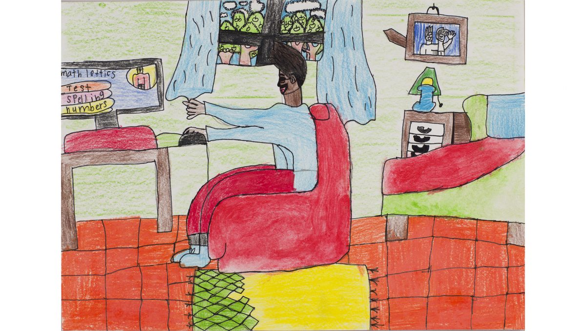 Letasi Funganitou produced this artwork in 2020 as part of the Pandemic Picture Stories exhibition as an eight year old student at Woodridge State School.