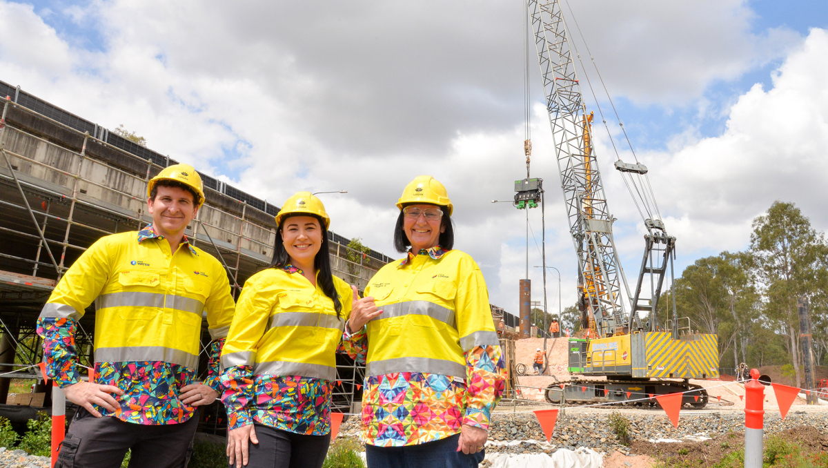Infrastructure Chair Teresa Lane, right, with Councillor Tony Hall and Councillor Mindy Russell at at Ray Hodgson Bridge site.