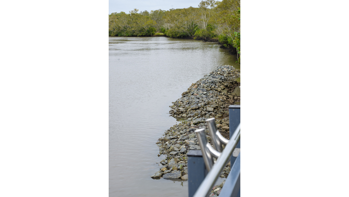 Fishing rod holders are available for users of the Riedel Park fishing platform in Carbrook.