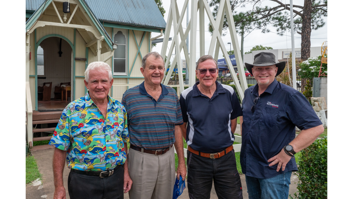 Members of the Logan City Historical Museum Society (from left) Rod Hammel, Geoff Kekow, Paul Casbolt and Dave Dwyer will capture the history of early Logan residents in their oral history project supported by the Regional Arts Development Fund.
