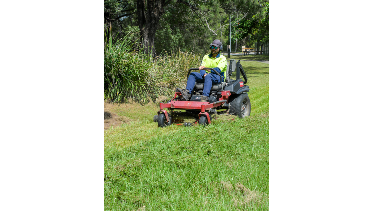 Overgrown grass in Crestmead Park was among the targets for Council mowing crews this week.
