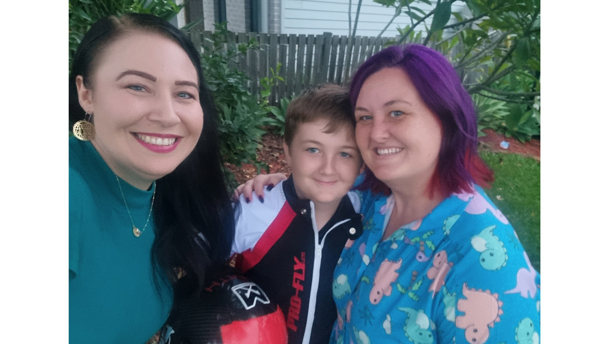 Cr Mindy Russell (left) with Heath Lehr and his mum Brooke. An image of Cr Mindy Russell (left) with Heath Lehr and his mum Brooke.