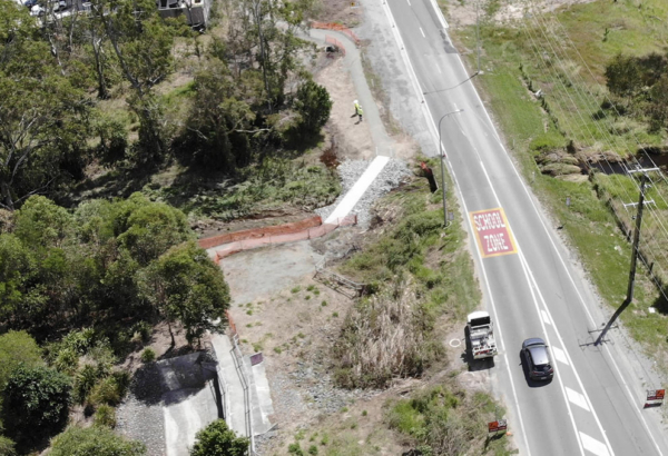 An image of the new section of footpath along Park Ridge Rd.