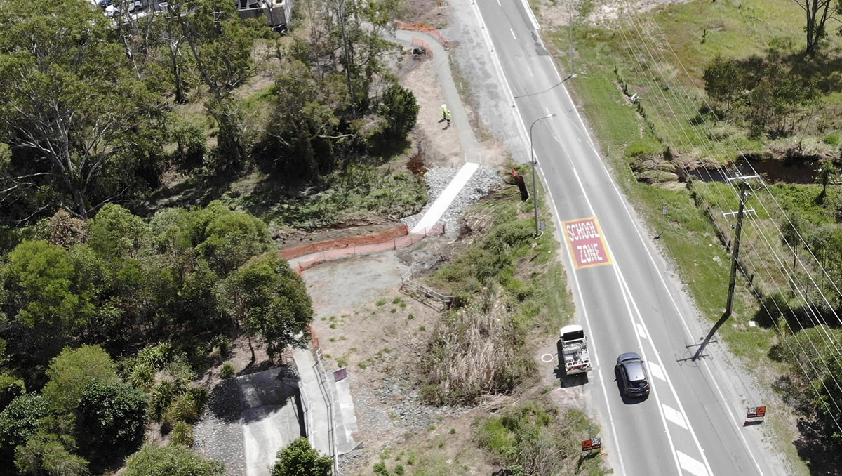 An image of the new section of footpath along Park Ridge Rd.