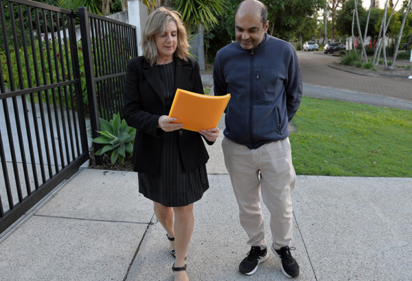 An image of Cr Lisa Bradley and Vishal Jaitley discussing the long-term future of the city.