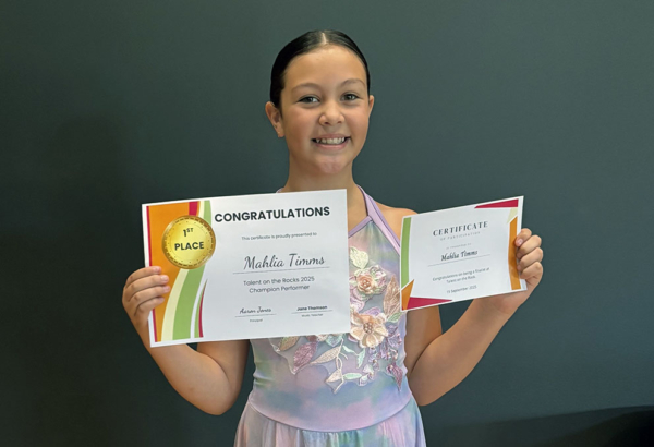 An image of South Rock State School ‘Talent on the Rock’ winner Mahlia Timms.