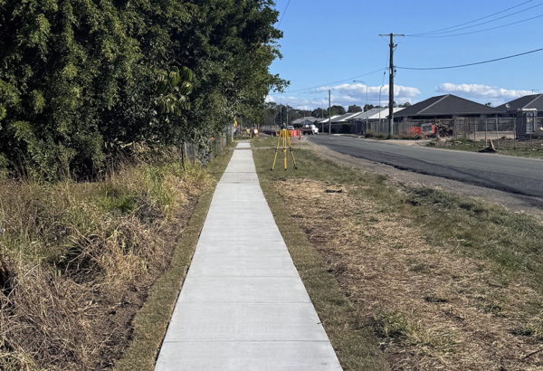 The newly laid section of footpath on Glen Road at Logan Reserve. An image of the newly laid section of footpath on Glen Road at Logan Reserve.