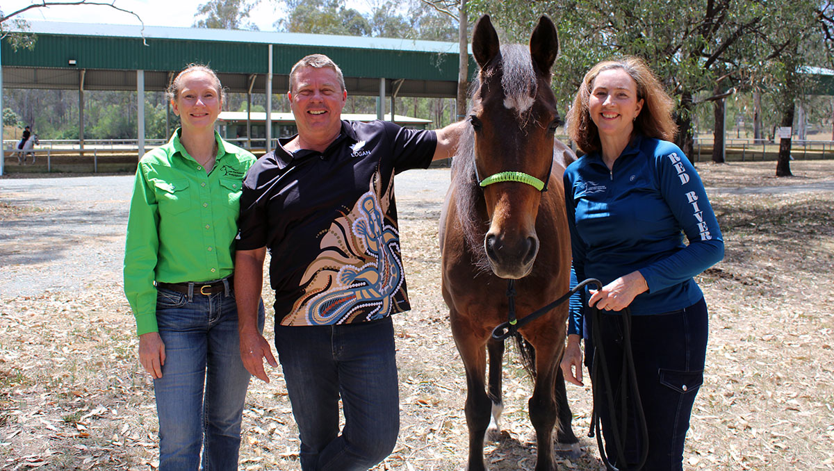 Division 9 Councillor Scott Bannan with club secretary Keryn Visser (right) and Working Equitation Coordinator Angela Stringer (left). An image of Division 9 Councillor Scott Bannan with club secretary Keryn Visser (right) and Working Equitation Coordinator Angela Stringer (left).