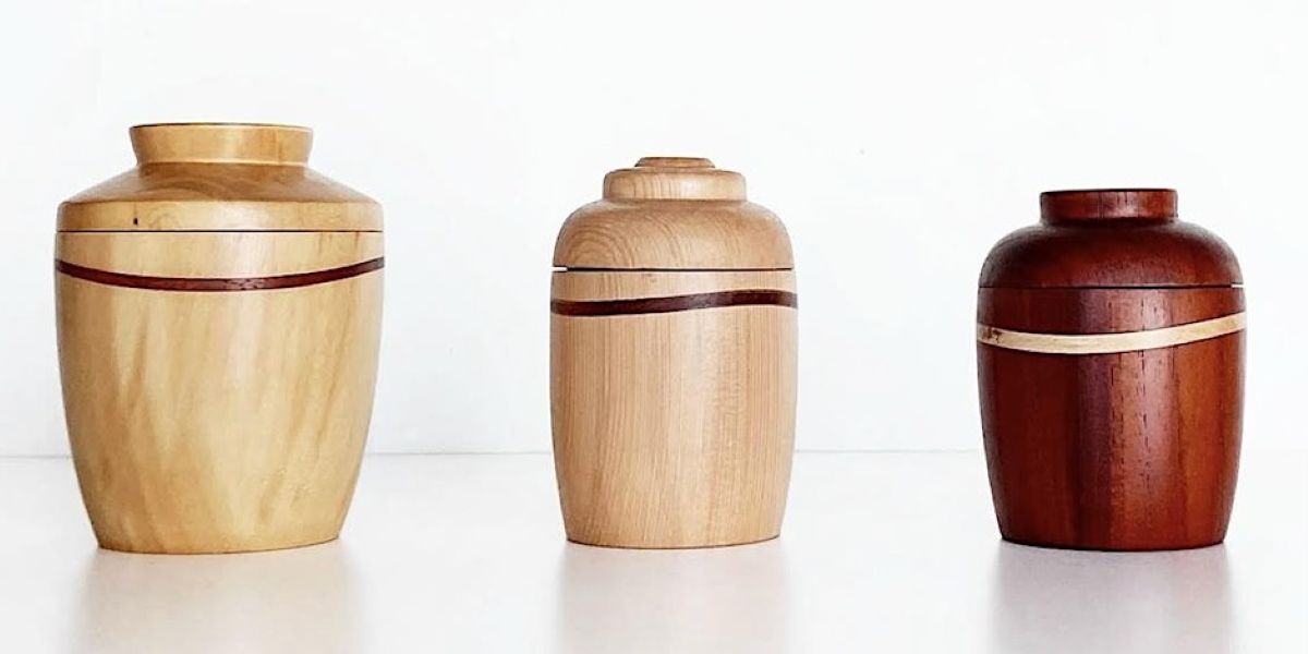 3 different types of vases made of wood
