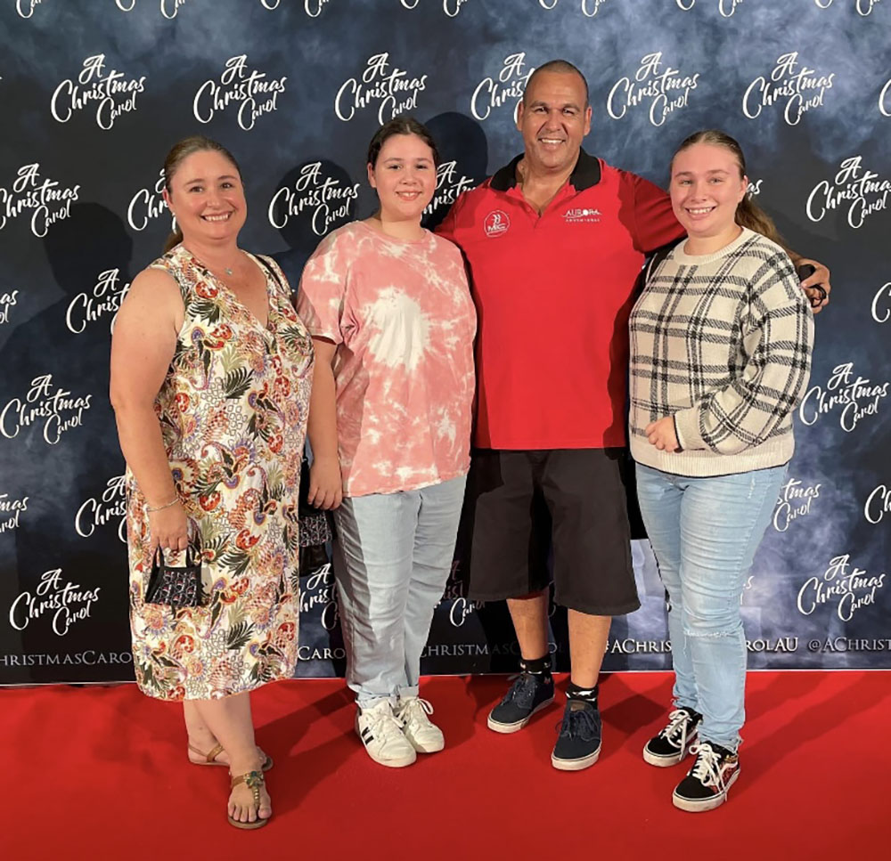 Justin Grange, his wife and two daughters