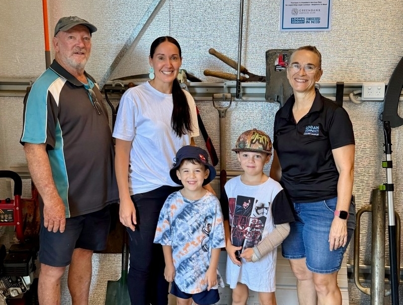 Volunteers Ian Thomson and Stephanie Goleby with Kerry Anderson (right) and two young volunteers Ruben and Hamish O'Rourke