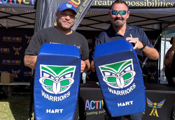 Article_Jason Tupou and former Warriors player Mark Tookey Article_Jason Tupou and former Warriors player Mark Tookey